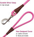 MayPaw Dog Leash, 6 ft*1/2", Pink, Classic Solid Colors, Strong Nylon Rope, Heavy Duty Silver Clasp, Reinforced with