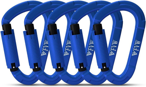 FVW Auto Locking Rock Climbing Carabiner Clips - Professional 25KN Heavy Duty Caribeaners for Rappelling and Gym