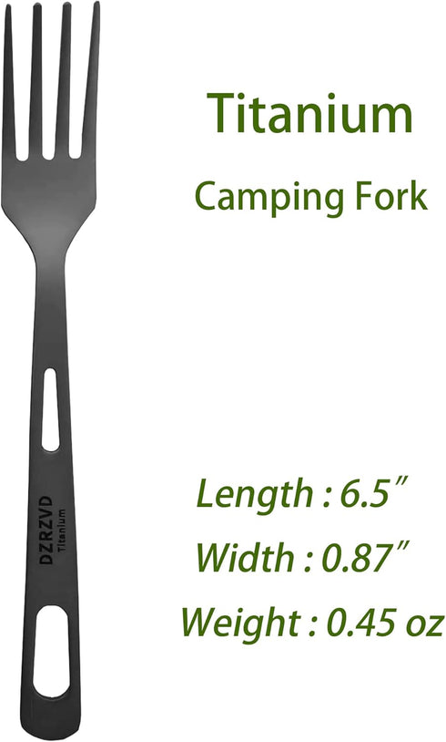 Titanium Utensils Set, Ultra-light Spoon Fork Knife with Carabiner for Camping and Travel