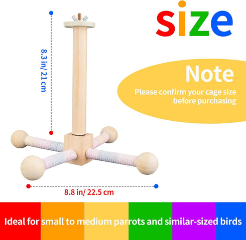 Sarpulo 360 Finches Bird Stand Perch Toy,Parrot Interactive Rotating Toy,Bird Stand Perch Toy for Small Medium