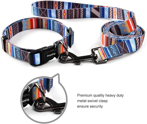 Ihoming Puppy Collar and Leash Set, Splicing Design for Extra Small Dogs Cats Pets, Daily Outdoor Training, XS-Up to
