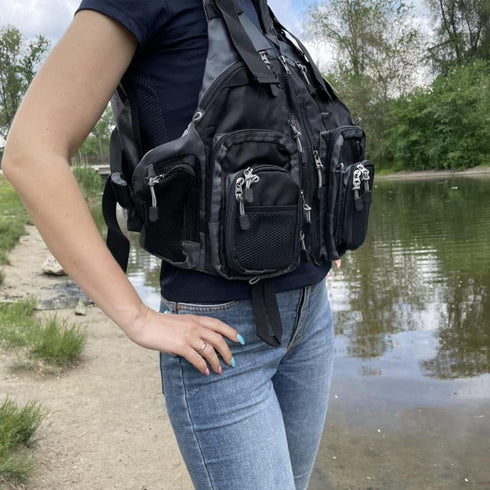 Raprance Fishing Vest Backpack for Men and Women - Outdoor Fly Bass Fishing Activity