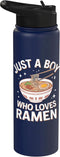 Ramen Noodle Ramen Just A Boy Who Loves Bacon Stainless Steel Insulated Water Bottle