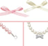 2 Pcs Dog Cat Pearl Collar Necklace, Fancy Rhinestone Bone Jewelry for Girl Cat Puppy Dogs (Pink+White)