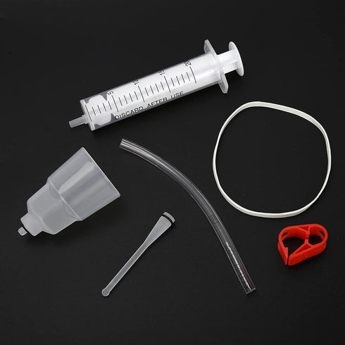 Hydraulic Bleed Kit, Mountain Bike Disc Brake Repair Tool Kit with Syringe Hose Anti Reverse Clamp Funnel Bumper