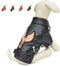 Lovelonglong Black Eagle Embroidery Dog Leather Jacket, Warm Coats for Large Medium Small Dogs, XL