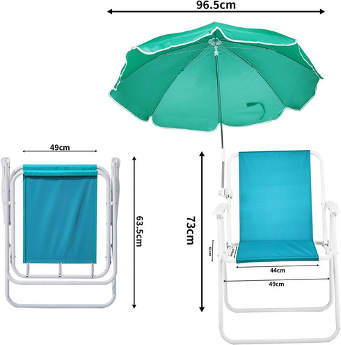 HEPMIMZHU 265lbs Folding Beach Chair with Umbrella, Lightweight Porable Camping Chair with Capacity for Travel Picnic