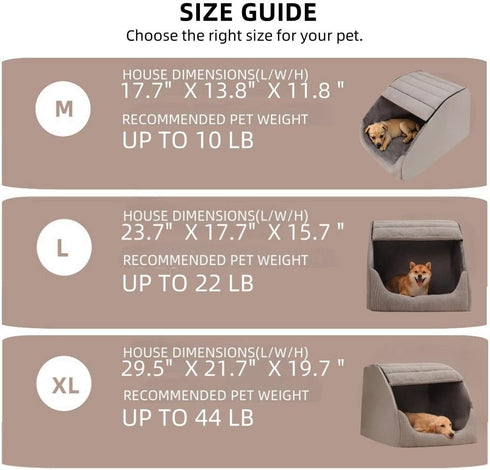 BXEBUI 30D Cozy Extra Large Dog Bed House, Memory Sponge, Dog House Indoor, Plush Dog Cave Bed Crate Cushion