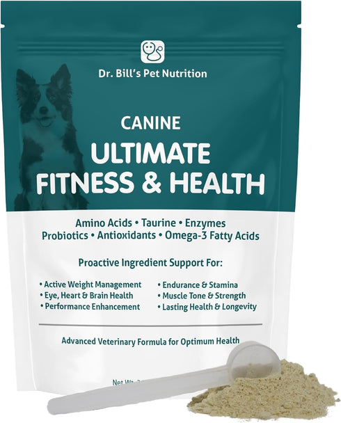 Dr. Bill’s Canine Ultimate Fitness & Health Vitamins for Dogs - 340g Multivitamin with Coenzyme Q-10, Vitamin E,
