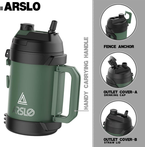 24 108OzNEW Sports Water Jug - Gallon Water Bottle - Large Insulated Stainless Steel Bottle for Gym, Workouts