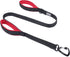 VIVAGLORY Dog Leash - Heavy Duty 4FT Nylon Lead with Aluminum Clasp & 2 Padded Handles, Black