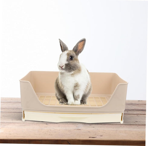 Leak-Proof Rabbit Potty Training Tray - Essential Pet Accessory for Small Animals
