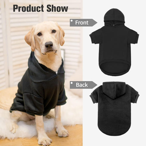 BINGPET Dog Hoodies - Fleece Lined Fall Sweatshirt for Small Medium Large Dogs & Cats