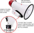 MyMealivos Portable Megaphone Bullhorn, 20 Watt Power Speaker with Voice and Siren Modes, Volume Control (White & Red)