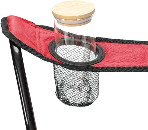 Volowoo Camp Chair for Garden Outdoor,Hiking Travel Chair Portable Folding Chair with Arm Rest,Cup Holder and Carrying