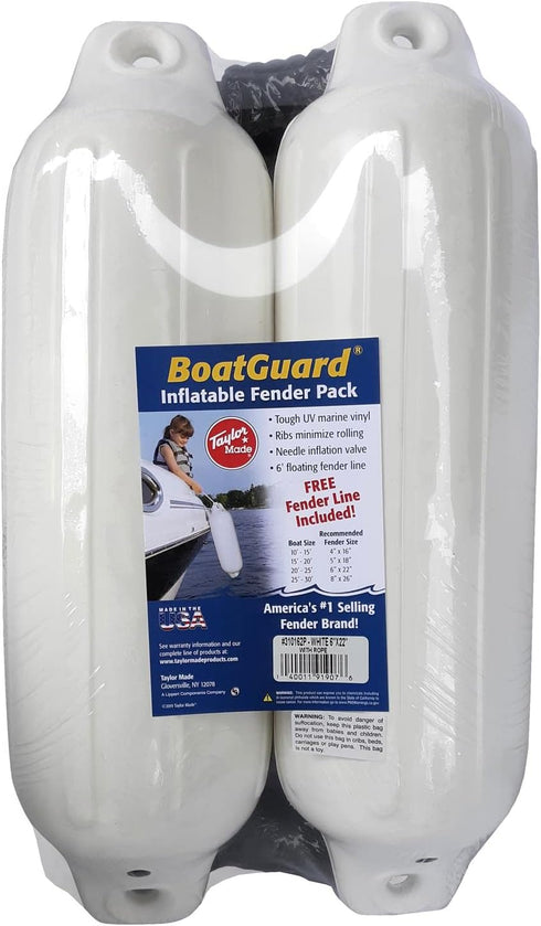 Taylor Made 310132P 4" X 16" White with Black Rope, 2 Pack