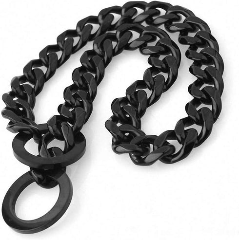 15mm Strong Silver Gold Stainless Steel Slip Dog Collar, Metal Training Choke Chain for Large Dogs, 26inch