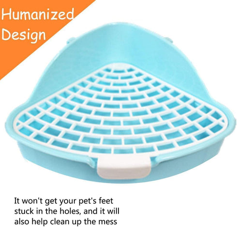 Hamiledyi Small Rabbit Litter Box for Cage - Triangle Potty Trainer Corner Bunny Toilet for Dwarf Holland Lop Rodent