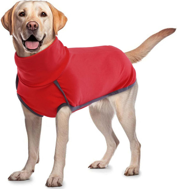 ROZKITCH Dog Winter Coat, Soft Pullover Pajamas, Windproof Cold Weather Jacket for Small Medium Large Dogs (Bright Red,