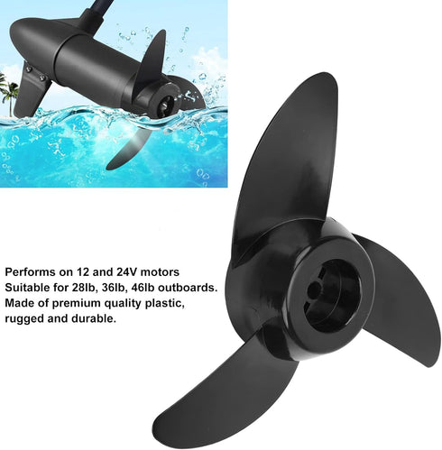 3 28lb 36lb 46lb 12V 24V Trolling Motor Propeller Replacement, Blade Prop Outboard Propeller for Trolling Motors