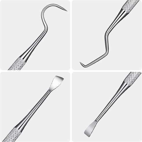 Mudder 4 Pieces Dog Dental Tools, Stainless Double Headed Cleaning Tool Set, Tartar Remover for Dogs Cats