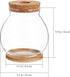 POPETPOP Round Small Fish Bowl, 5.11 x 5.50 Inch Glass Betta Fish Tank with Wood Stopper