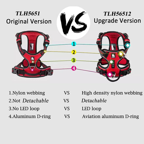 TRUE LOVE Dog Harness - No Pull Nylon Reflective Pet Harness, Adjustable Comfortable Control in Brilliant Colors