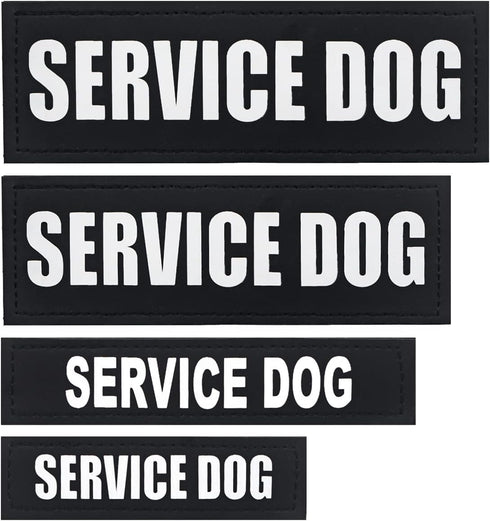 2Pack Service Dog Patches, Removable Vest Patches for In Training Dogs, XS Black Hook and Loop Dog Harness Patch