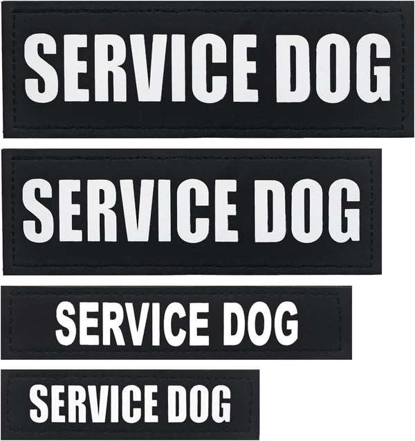 2Pack Service Dog Patches, Removable Vest Patches for In Training Dogs, XS Black Hook and Loop Dog Harness Patch