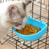 POPETPOP Hanging Pet Bowl, Non-Spill Plastic Kennel Bowls for Dogs, Cats, Birds, Reptiles, Sky-blue Hanging Coop Cup