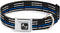 Dog Collar Seatbelt Buckle - Thin Blue Line Flag Weathered Black Gray Blue, 11 to 17 Inches, 1.0 Inch Wide