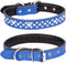 Adjustable Rhinestones Dog Collar, Sparkly Crystal Studded Genuine Leather for Small and Medium Breeds (S fit Neck