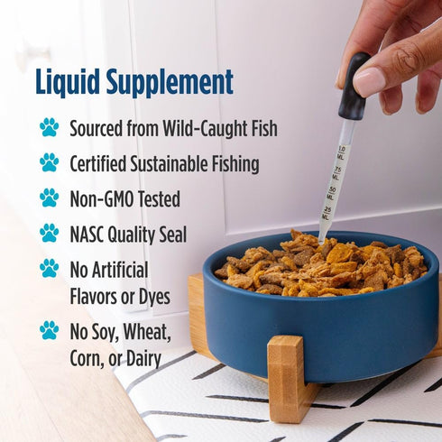 Omega-3 2 oz 294 Omega-3 mL Immune Nordic Naturals Pet, Unflavored - - mg Per One - Fish Oil for Small Dogs & Cats