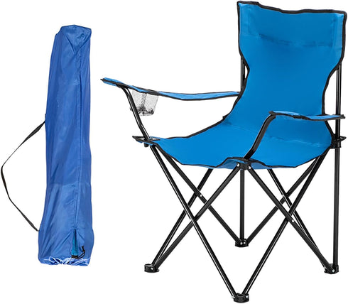 BIVVI Folding Camping Chair with Arm Rest Cup Holder and Carrying Storage Bag,Small