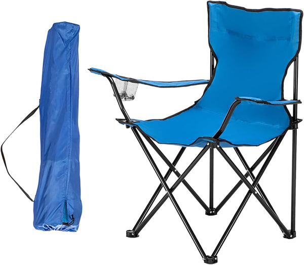 BIVVI Folding Camping Chair with Arm Rest Cup Holder and Carrying Storage Bag,Small