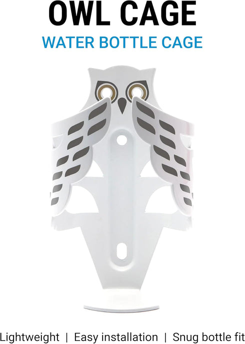 Portland Design Works Owl Cage - Lightweight Water Bottle Holder for Bikes, Snowy Owl