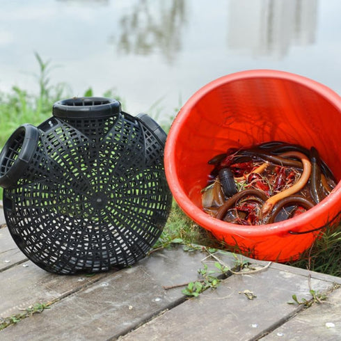 12.20X10.62X3.93 Inch Portable EEL Basket Lightweight Crab Shrimp Lobster Fishing Trap Bait Net Easy to Use Durable