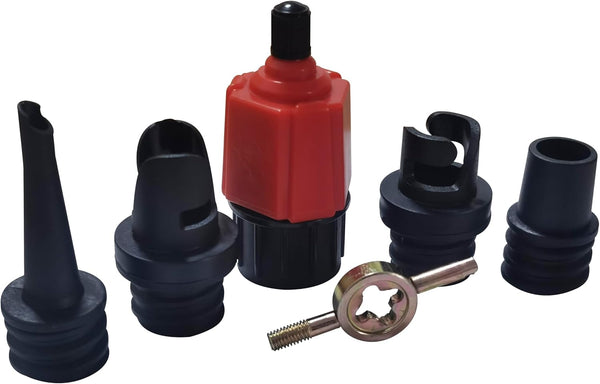 SUP Paddleboard Pump Adapter Valve with 4 Air Nozzles for Inflatable Beds, Kayaks, Boats, and Tires
