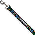 Dog Leash Ohana Means Family Stitch Scrump Poses Tropical Flora Black 4 Feet Long 0.5 Inch Wide