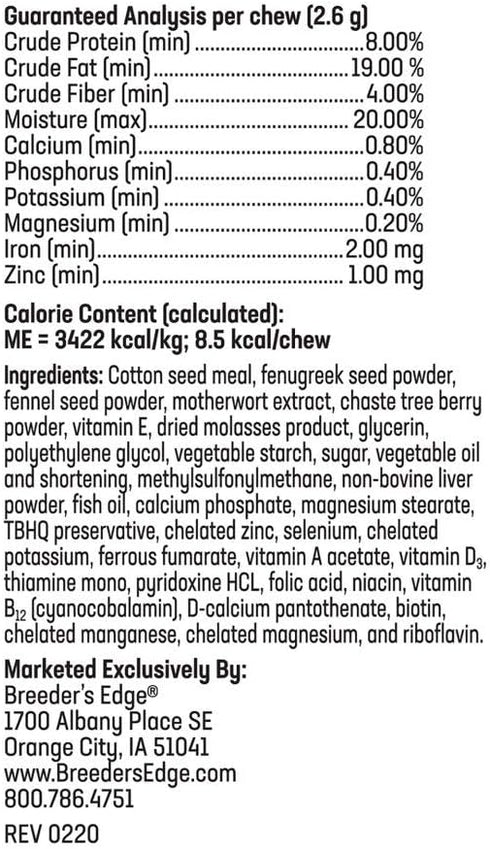 Revival Animal Health Breeder's Edge Oxy Momma Nursing & Recovery Supplement - 40ct Soft Chews for Small Dogs & Cats