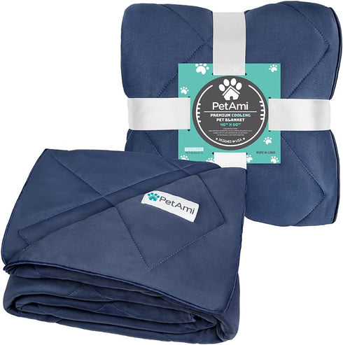 PetAmi Premium Cooling Dog Blanket, Lightweight Fluffy Pet Throw Bed Cover for Dogs, Reversible Fuzzy Cozy 40x60