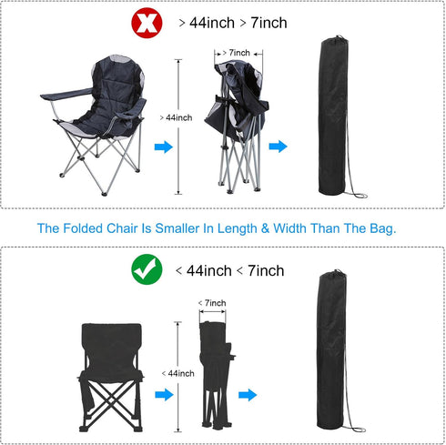44 Inch 2 Pack PATIKIL Camp Chair Replacement Bag, Nylon Foldable Carry Bag Storage Bag with Shoulder Strap for Outdoor