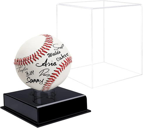 FavorFishFans (1 Baseball Display Case, UV Protected Acrylic Cube, Clear Case for Memorabilia and Autographed Balls PC)