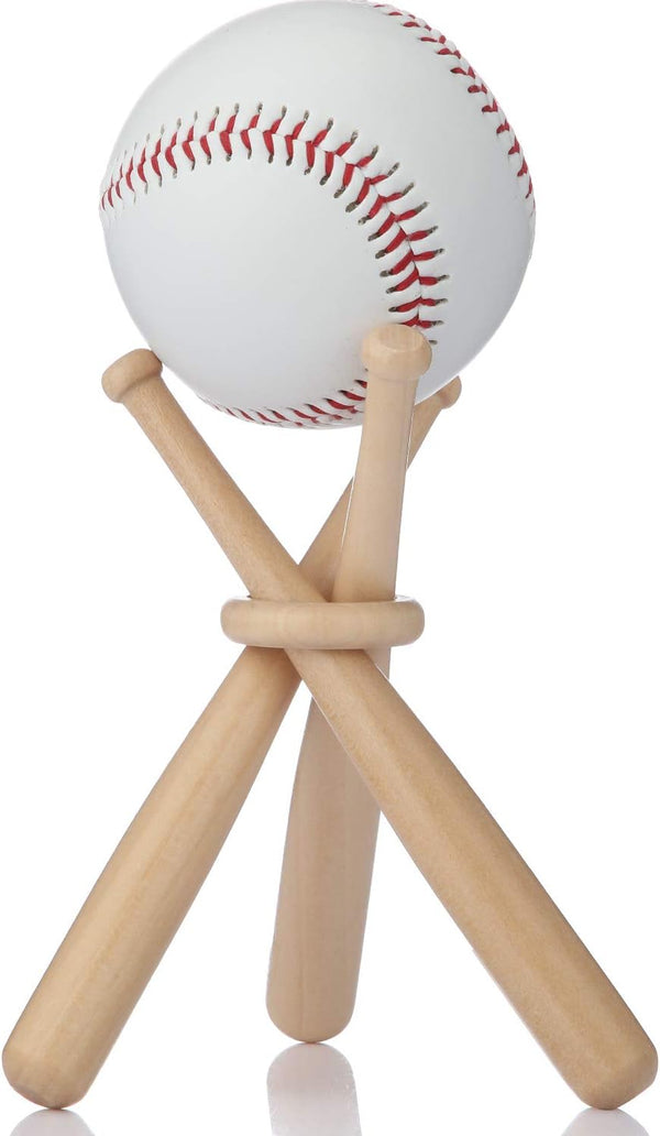 Honoson Baseball Stand Holders, Balls Display Bat Wooden Stand Holder for Baseball Sports Lover