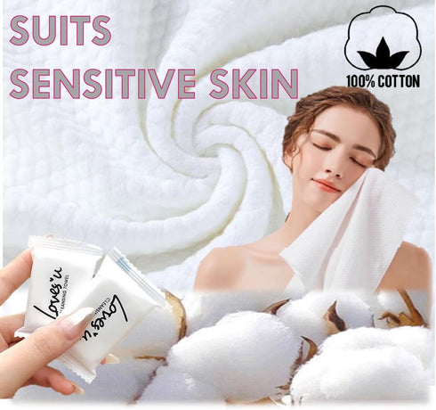 Premium Disposable Washcloths (40pcs) - Portable Pure Cotton Compressed Towels for Face & Hand Washing, Travel Ready