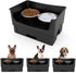 Mess Proof Dog Bowls Set, No Spill Edge Pet Feeder with 2 Stainless Steel Bowls for Medium Dogs