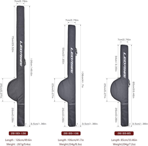 Portable Fishing Rod Case, Folding Fishing Pole Bag for Tackle Protective Cover, Special Design for Fishing Poles with