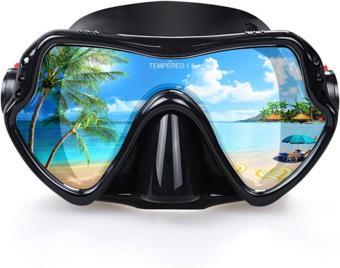 Professional Snorkel Diving Mask, Ultra Clear Lens with Wide View Tempered Glass Goggles, Anti-Leakage Scuba Mask