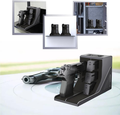 SUMING Universal Pistol Rack, Handgun Rack Pistol Holder for Gun Safe, Gun Holder Protective Pistol Stand Gun Storage