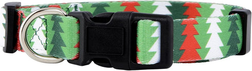 Native Pup Christmas Dog Collar, Winter Holiday Collars for Pets, Red Green, Large Breeds